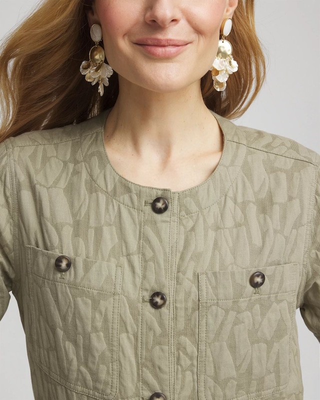 Jacquard Gauze Belted Field Jacket - image 4
